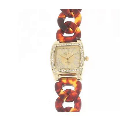 paulo franchi watch|Paulo Franchi Goldtone Crystal Detail Tortoise Shell .